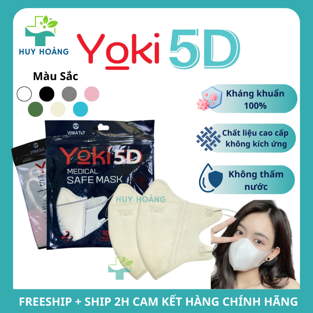 Khẩu trang 5D Mask Yoki 500 cái 4 lớp kháng khuẩn, khẩu trang Yoki có ...