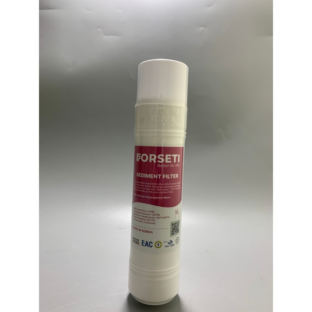 Lõi Sediment FORSETI Nhập Khẩu Hàn Quốc 10Inch Dạng U (U-Type) Cắm Nhanh Giúp Loại Bỏ Tạp Chất Kích Thước Trên 1 Micron