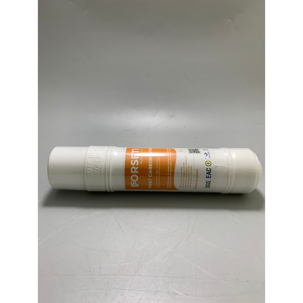 Lõi Post Carbon FORSETI Nhập Khẩu Hàn Quốc 10Inch Dạng U (U-Type) Cắm Nhanh Giúp Khử Mùi Và Tạo Vị Cho Nước