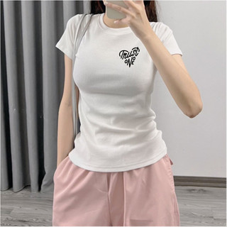 Áo thun babytee Trust no one ôm body chất thun con giãn 4 chiều ngắn tay cổ tròn tôn dáng - ba2011