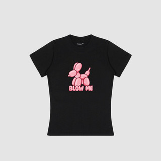 Áo thun babytee Cún bóng bay hồng ôm body chất thun con giãn 4 chiều ngắn tay cổ tròn tôn dáng - ba2006