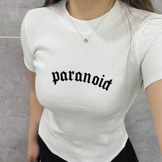 Áo thun babytee Paranoid ôm body chất thun con giãn 4 chiều ngắn tay cổ tròn tôn dáng - ba2007