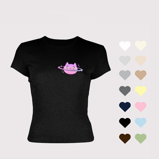 Áo thun babytee Mèo vũ trụ ôm body chất thun con giãn 4 chiều ngắn tay cổ tròn tôn dáng - ba2003