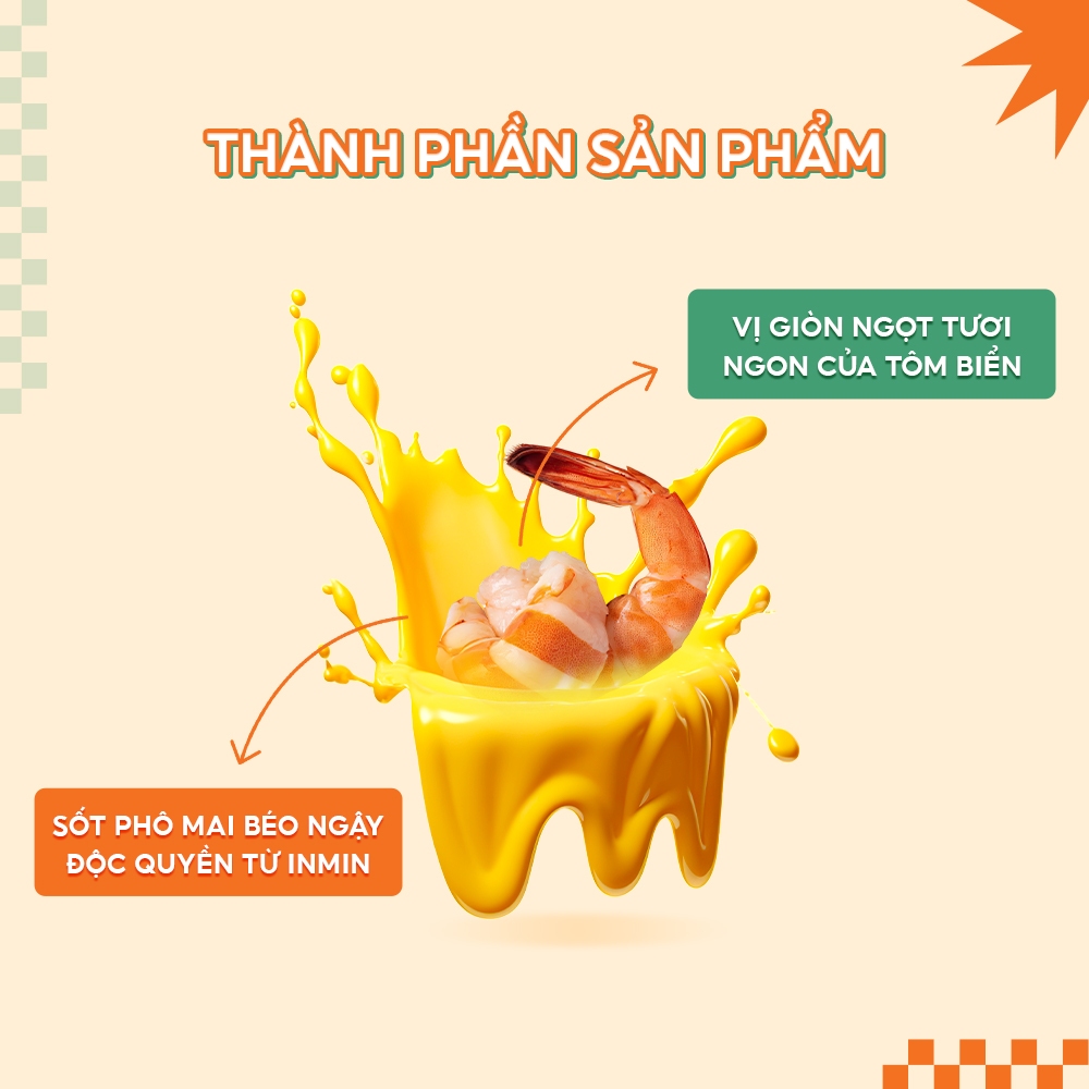 Tôm sốt INMIN FOOD các loại - Tôm chế biến sẵn thơm ngon thượng hạng
