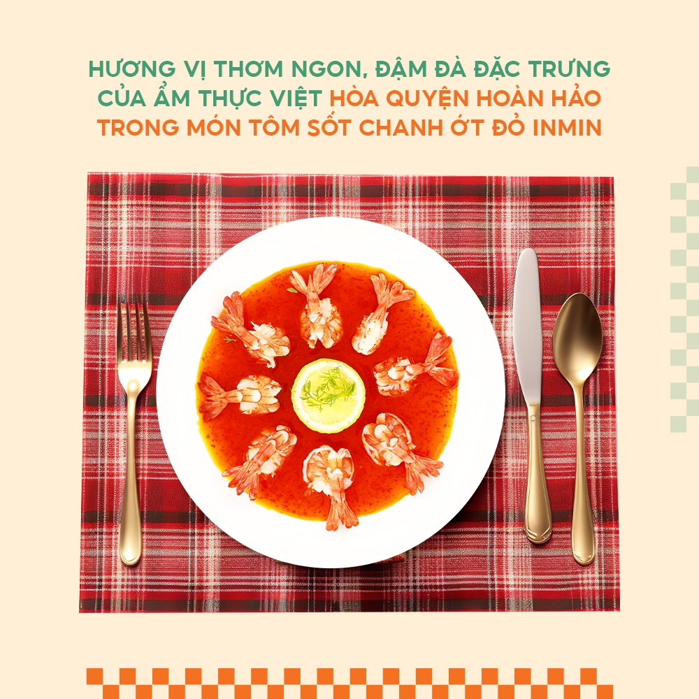 Tôm sốt chanh ớt đỏ INMIN FOOD 200G- Tôm chua cay thơm ngon thượng hạng