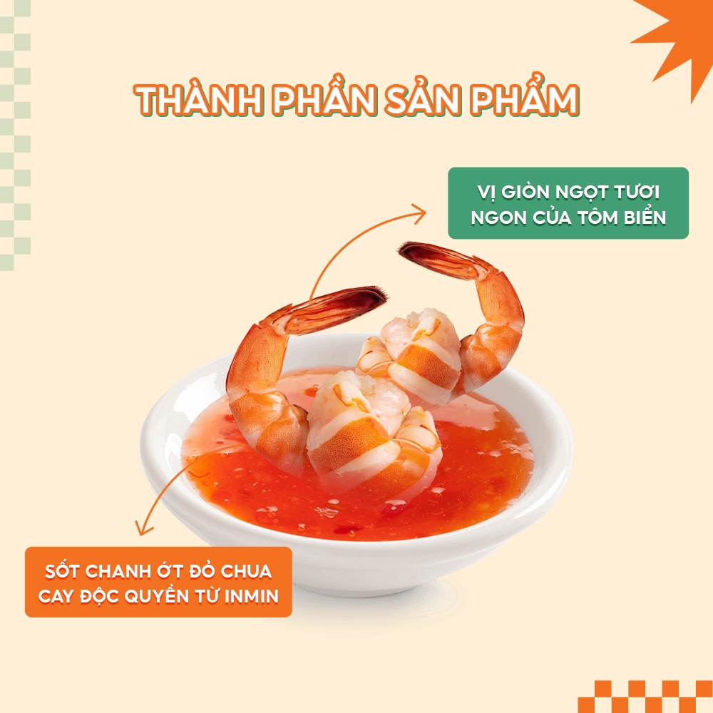 Tôm sốt chanh ớt đỏ INMIN FOOD 200G- Tôm chua cay thơm ngon thượng hạng