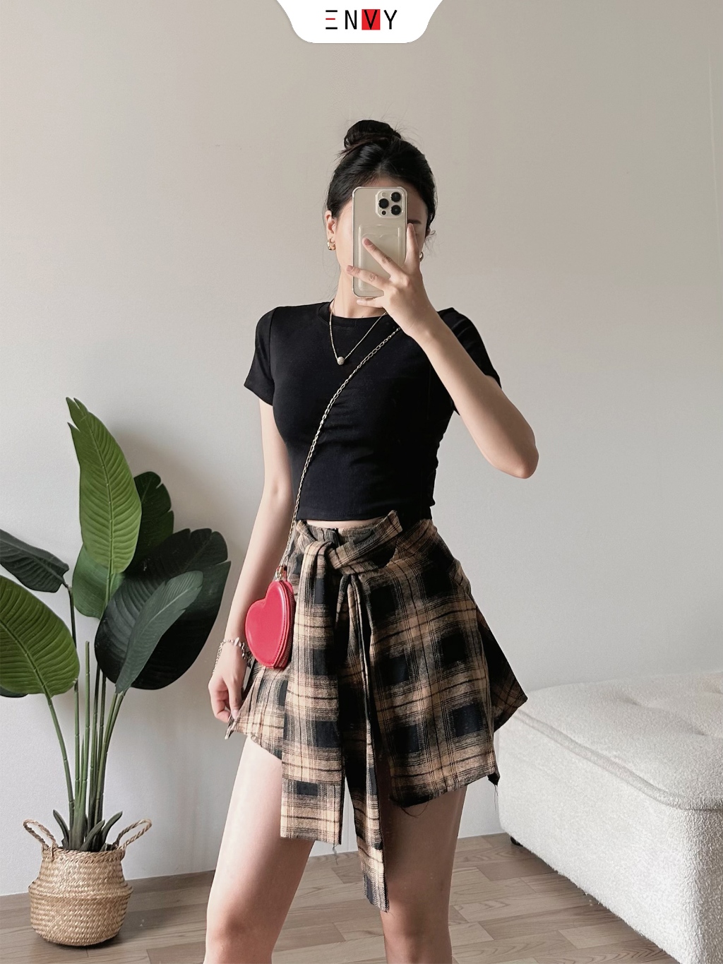 Ảnh Áo Thun Croptop Nữ Body Trơn Ngắn Tay ENVY AT227 1