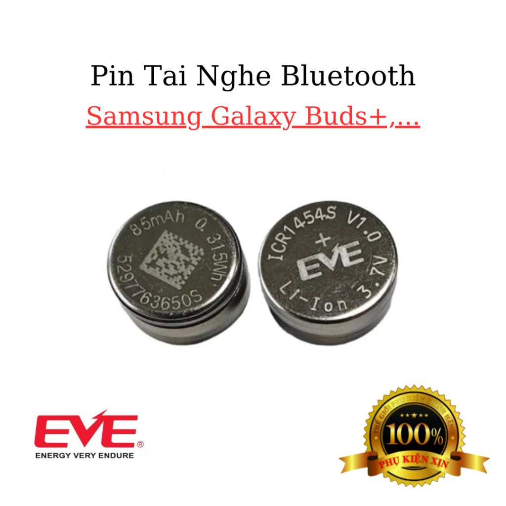 Pin Tai Nghe Bluetooth Xịn Chính Hãng EVE ICR1454S 1454 3.7V 85mAh - Dùng Cho Galaxy Buds+ ( Nhiều Loại Tai Nghe TWS,..)