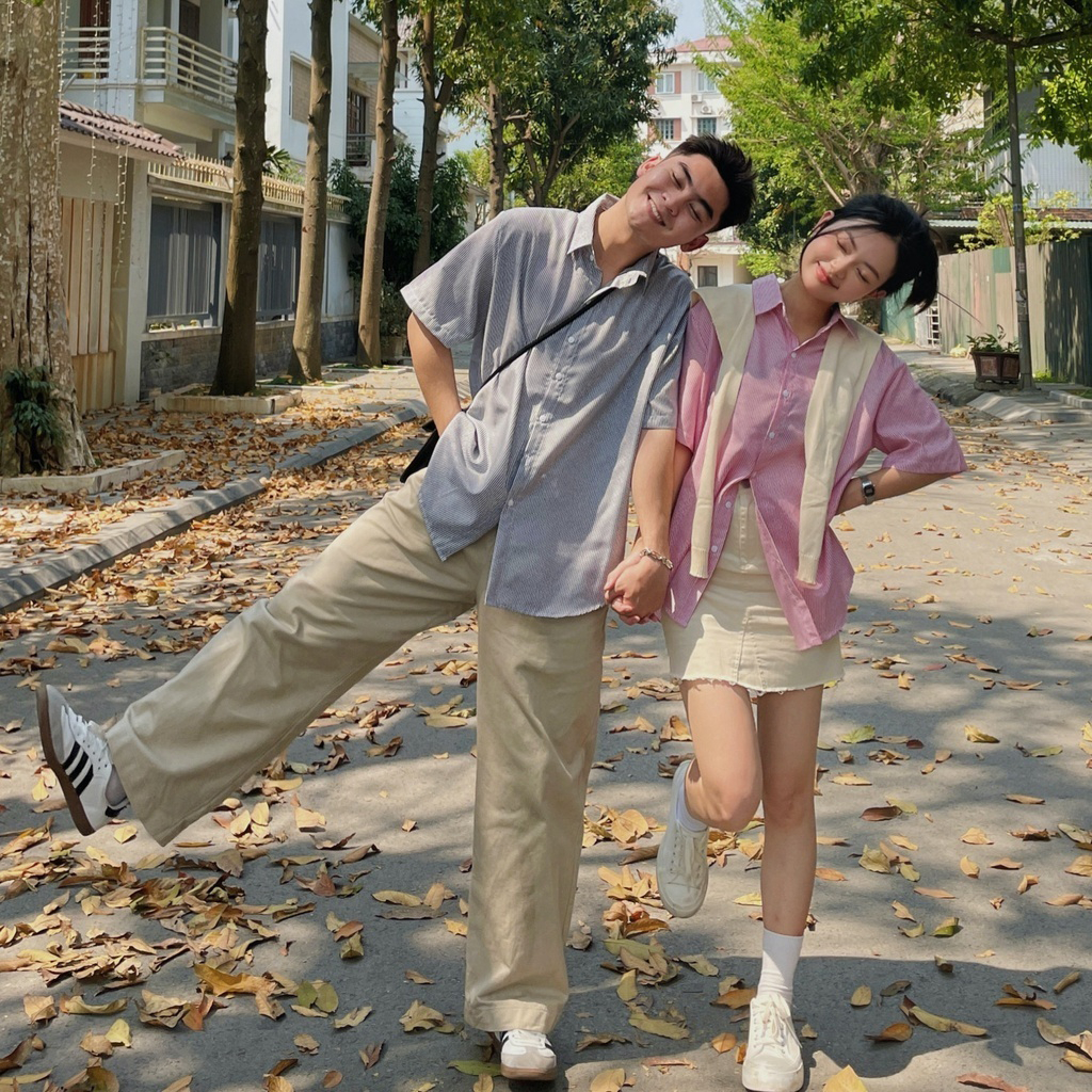 Áo Sơ Mi Kẻ Sọc Nam Nữ Unisex Ngắn Tay Chất Liệu Oxford Dày Dặn Oversized Local Brand HALLEY A8