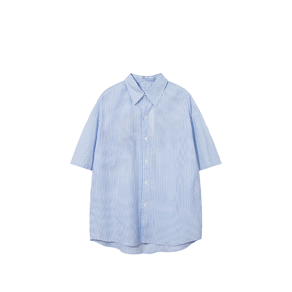 Áo Sơ Mi Kẻ Sọc Nam Nữ Unisex Ngắn Tay Chất Liệu Oxford Dày Dặn Oversized Local Brand HALLEY A8