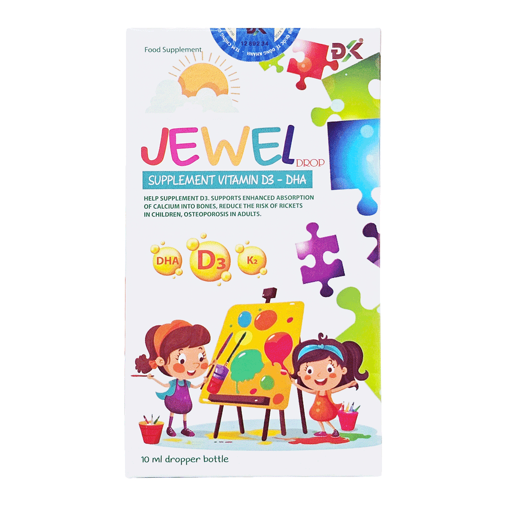 Dung Dịch Nhỏ Giọt JeWel Fobe Bổ Sung D3 K2 Giúp Bé Phát Triển N1
