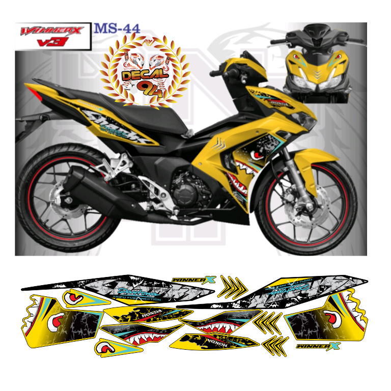 Tem rời WINNER X V3 mẫu SHARK cá mập cao cấp chất liệu in 3 lớp PPF chống nước không phai màu.