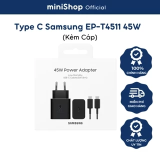 Củ sạc Samsung Type-C 45W kèm cáp C-C 5A 1.8M T4511 – Hàng Chính Hãng