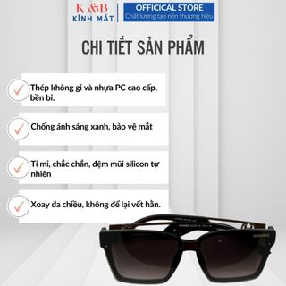 SALE 30% - Kính Mát Vuông dành cho Nam Nữ, Gọng Kính nhựa PC Chống Tia UV400 thời trang Hàn Quốc-SV4