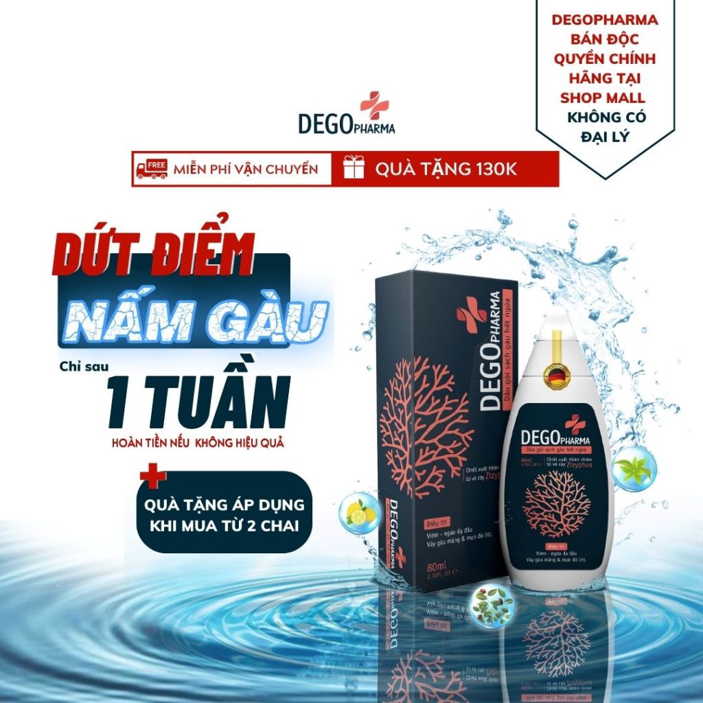 Ảnh Dầu Gội Sạch Gàu Nấm DEGO PHARMA 80ml Dứt Điểm Gàu Ngứa & Nấm Da Đầu Sau 1 Tuần 1