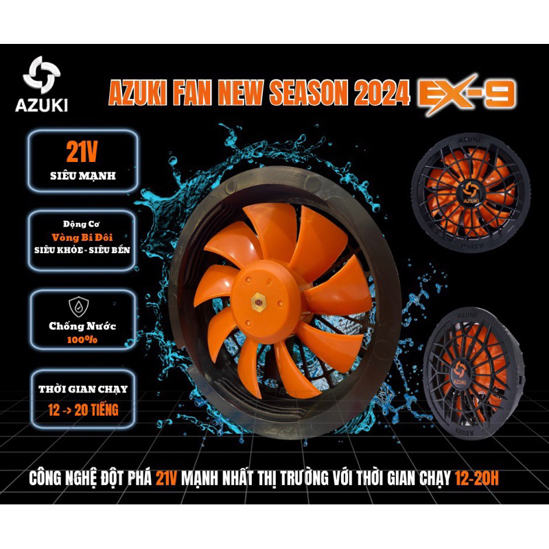 Quạt AZUKI X10- 26V & X11 PRO- 29V & EX9- 21V Chạy 11 Tiếng Mức mạnh ...