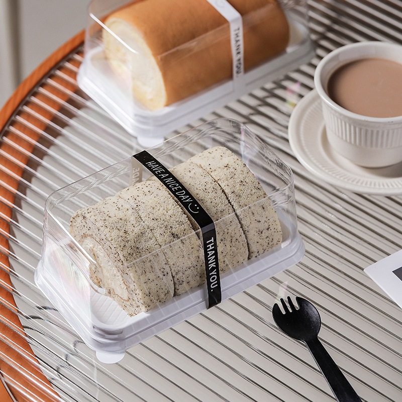 [10->50 cái] Hộp chữ nhật đựng bánh bông lan cuộn XY185-350 - BB207
