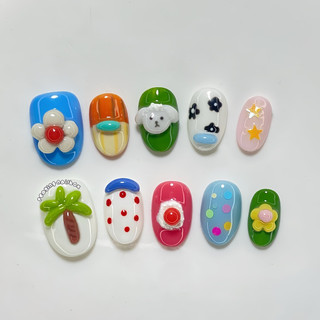 Nailbox nặn gel nổi mùa hè form ngắn dễ thương được đổi form