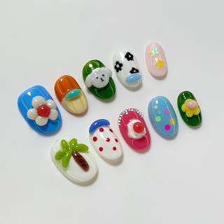 Nailbox nặn gel nổi mùa hè form ngắn dễ thương được đổi form