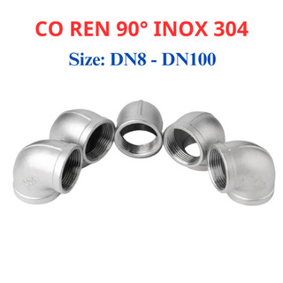 Co ren trong 90 độ Inox 304 DN8 - DN50 (phi 13mm - 60mm)