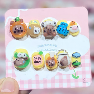 Nailbox Capybara nặn gel nổi form ngắn dễ thương được đổi form