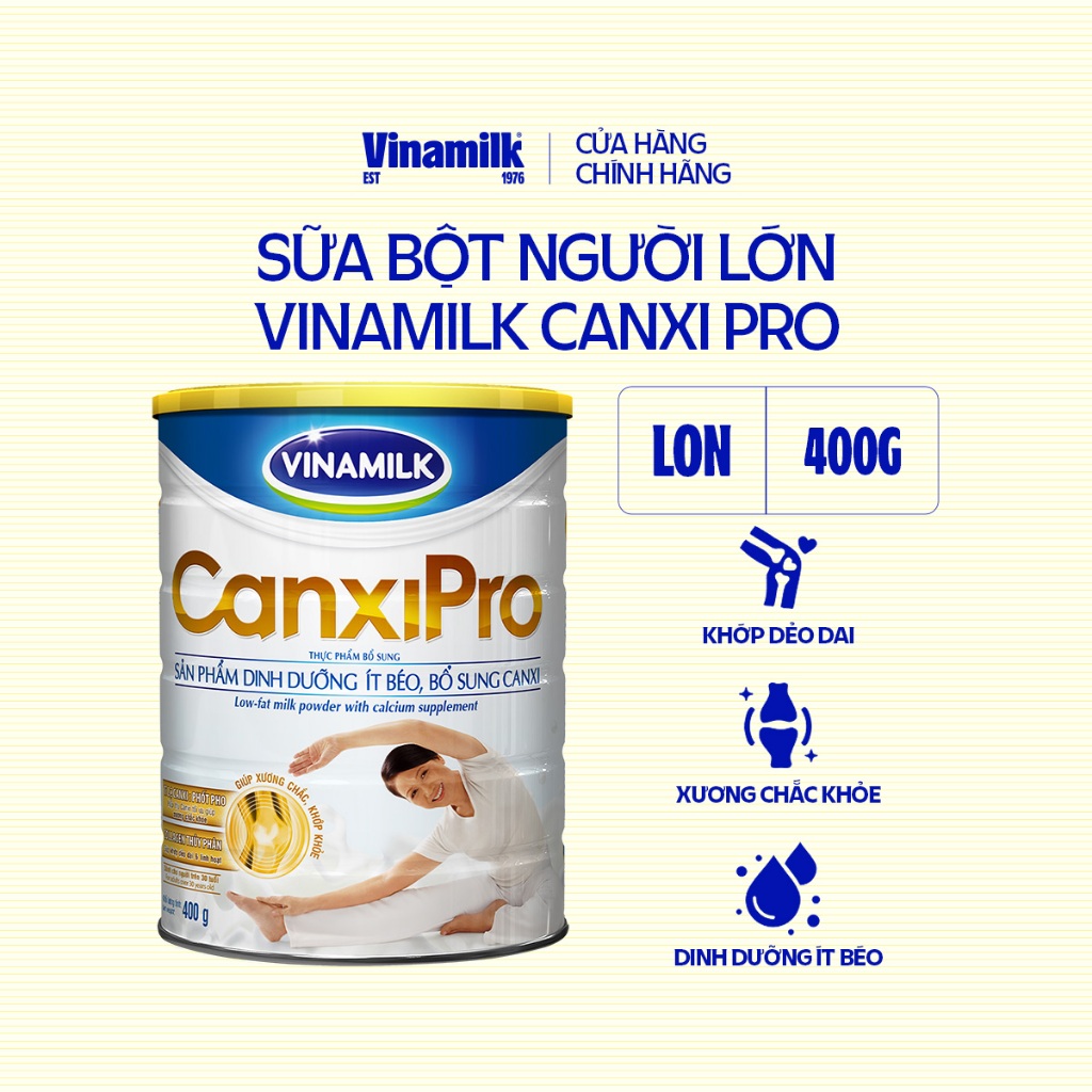 Ảnh Sữa bột Vinamilk CanxiPro - Hộp thiếc 400g 1