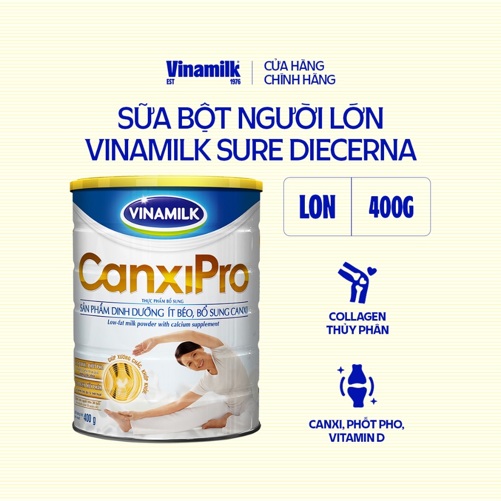 Ảnh Sữa bột Vinamilk CanxiPro - Hộp thiếc 400g 2
