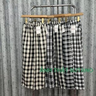 Quần Kẻ Caro Ống Rộng Nam Nữ Có Đủ Size Dáng Rộng Ống Suông Cạp Chun