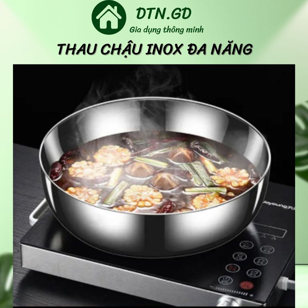 Chậu Inox cao cấp, thau inox chống dính chống gỉ , bát inox bền size to ...