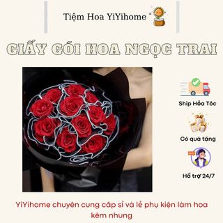 Giấy Voan Gói Hoa Viền Ngọc 28cm Sóng Sợi Ren Lưới Bó Hoa Tiệc Quà Tặng