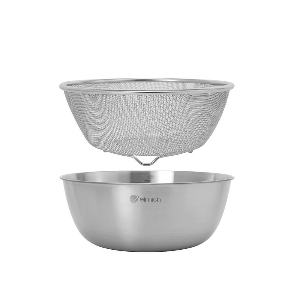 Bộ tô kèm rổ inox Elmich size 19,22,28cm
