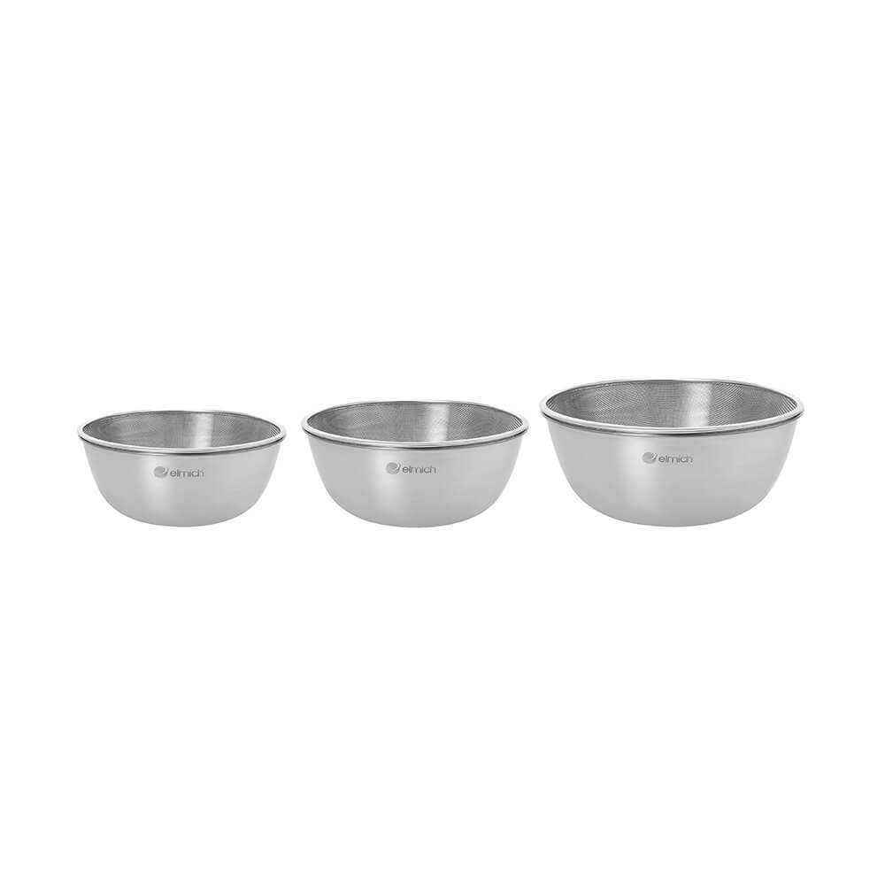 Bộ tô kèm rổ inox Elmich size 19,22,28cm