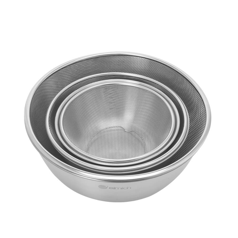 Bộ tô kèm rổ inox Elmich size 19,22,28cm