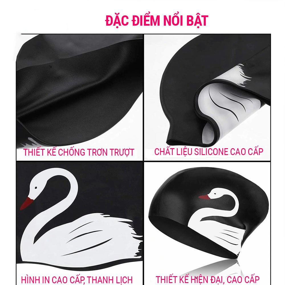 Mũ bơi người lớn silicone SPORTY CA51 cho nam nữ chất liệu an toàn,chống trơn trượt, ngăn nước