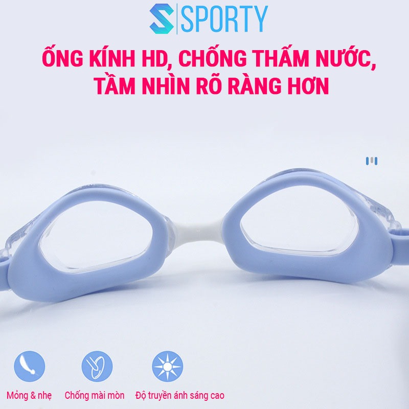 Kính bơi người lớn SPORTY 750, cản tia UV, hạn chế sương mờ kinh bơi cho nam nữ tập bơi, đi biển