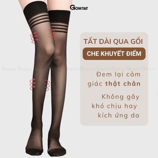 Tất đùi nữ GOMTAT cao cấp, chất liệu sợi poly mềm mịn thoáng khí, co giãn bền form không rách dài - D16-A104-1DOI