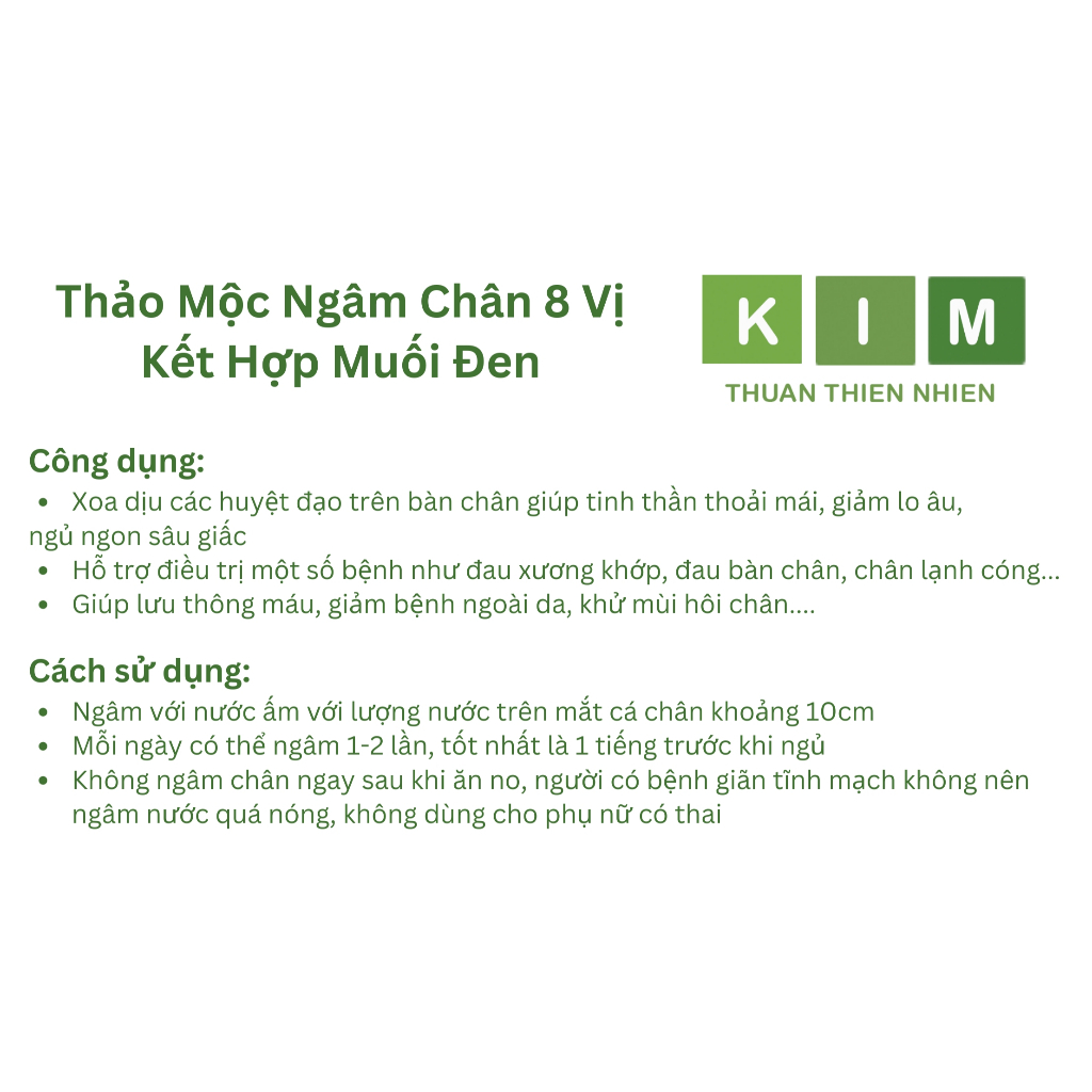 Thảo dược 8 vị kết hợp muối đen ngâm chân hỗ trợ sức khoẻ, ngủ ngon, giảm mệt mỏi căng thẳng handmade