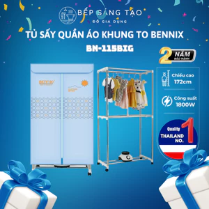 Tủ sấy quần áo Bennix BN-115BIG cao cấp, công suất lớn 1800W - Hàng chính hãng,bảo hành 18 tháng