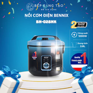Nồi Cơm Điện Bennix BN - 28NK Dung Tích 2,8L lòng Nồi Siêu Chống Dính - Bảo Hành 12 Tháng