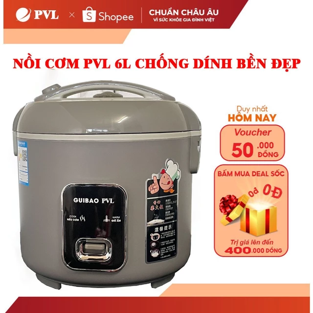 Nồi cơm điện PVL 6L Hầm Xương, Nấu Cháo, Tiết Kiệm Điện,Lòng nồi siêu dày dung tích lớn hộp cơm cắm điện nồi hấp điện 6L