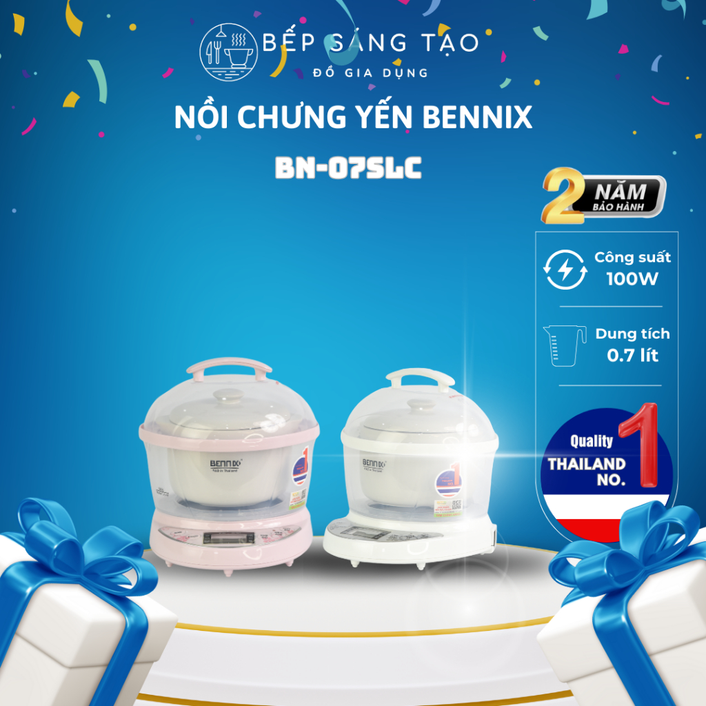 Nồi chưng yến dung tích 0.7 lít Bennix BN-0.7SLC thố sứ - Hàng Chính hãng