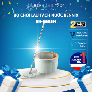 Cây Lau Nhà Tách Nước Bẩn BENNIX BN - 688SM Chổi Lau Nhà Tự Vắt Thế Hệ Mới Tặng Kèm Bông Lau