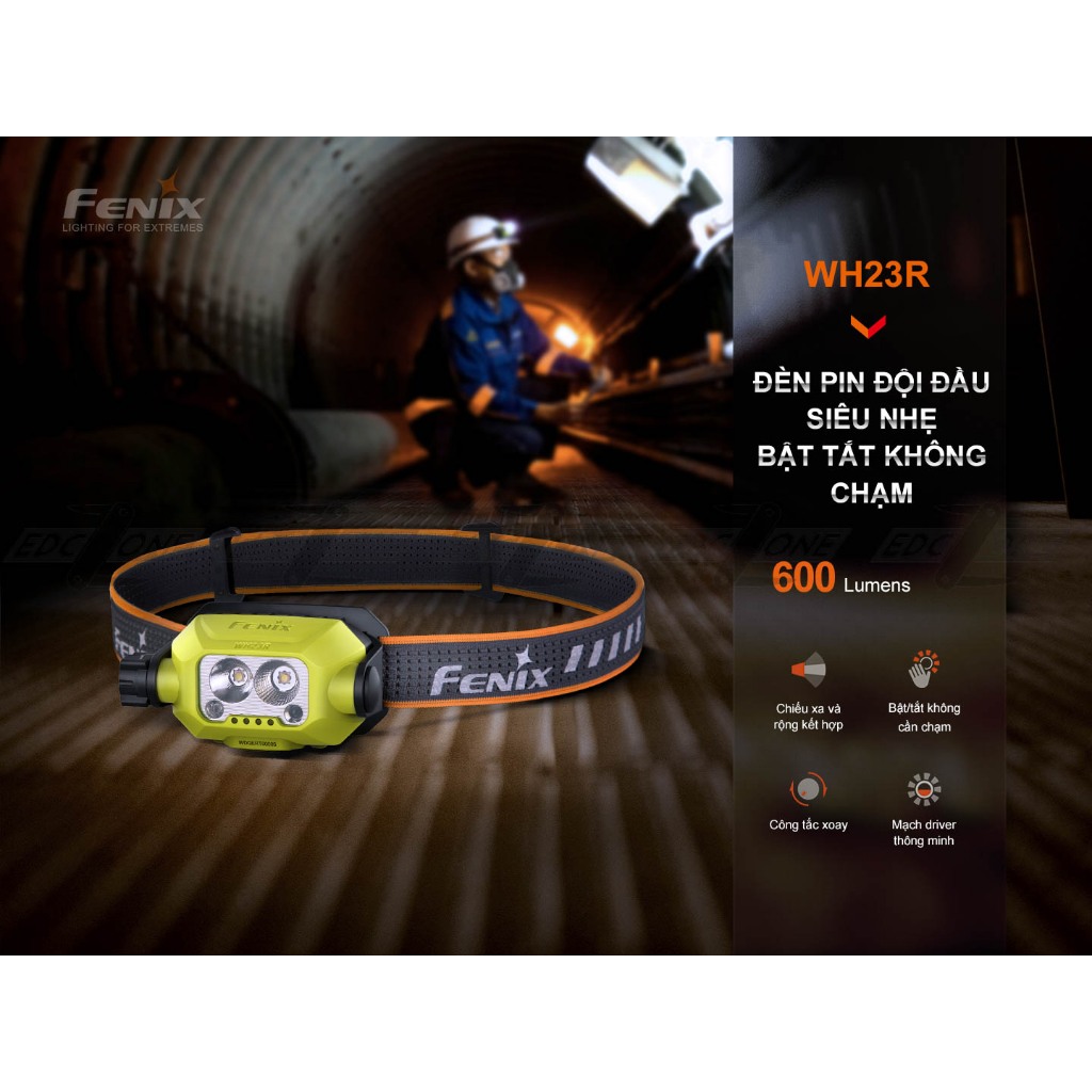 Đèn đội đầu FENIX WH23R Chính Hãng (600 Lumens)