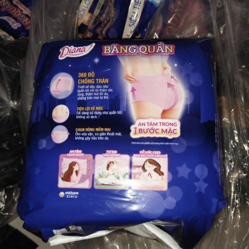 1 gói băng quần Diana Beauty hip size SM5/ML5/XL5 miếng