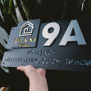 BẢNG, BIỂN SỐ NHÀ theo yêu cầu + SỐ NỔI ALU - MICA MÀU 10MM, 2 LỚP ALU + MICA  NGOÀI TRỜI SANG TRỌNG