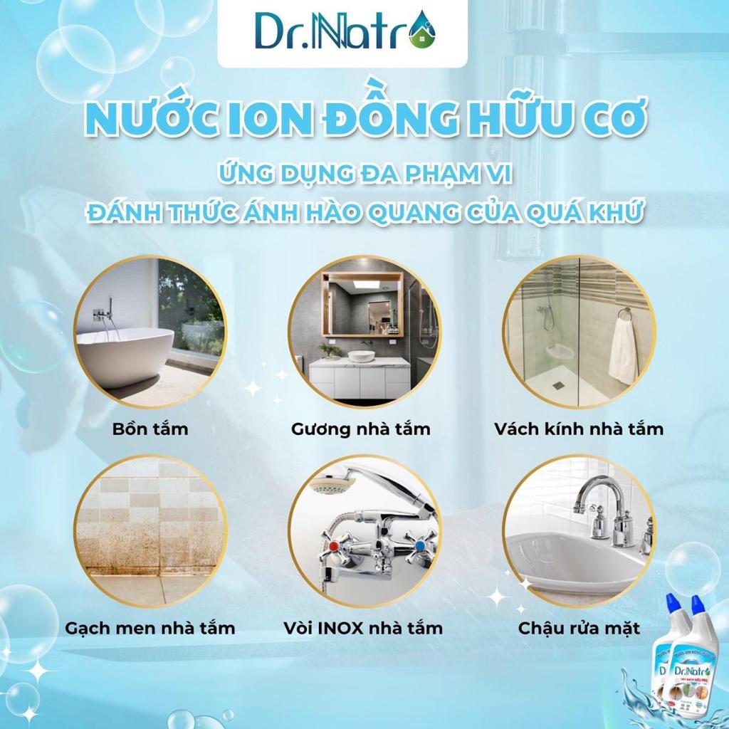 Combo2 chai Nước ion đồng hữu cơ 1000ml Tẩy sạch bề mặt gạch, cặn canxi ,mốc rong rêu tẩy rong rêu | BigBuy360 - bigbuy360.vn