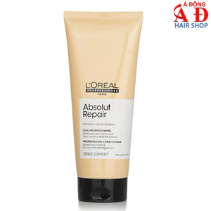 Dầu xả tóc phục hồi tóc hư tổn L'oreal Gold Quinoa + Protein Absolut Repair diêm mạch vàng 200ml