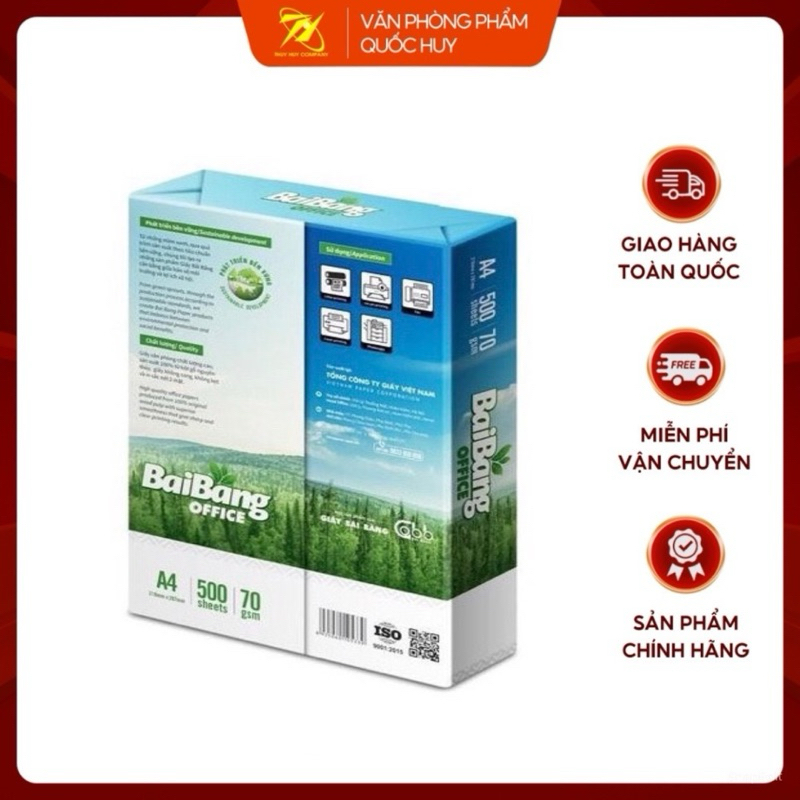 GIẤY IN A4 OFFICE BÃI BẰNG . ĐỘ TRẮNG 84 ĐỊNH LƯỢNG 70 . SỐ LƯỢNG 500 TỜ- VPP QUỐC HUY