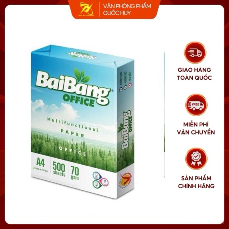 GIẤY IN A4 OFFICE BÃI BẰNG . ĐỘ TRẮNG 84 ĐỊNH LƯỢNG 70 . SỐ LƯỢNG 500 TỜ- VPP QUỐC HUY