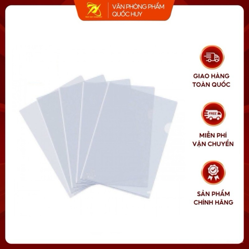 BÌA LÁ HỞ 2 CẠNH A4, TẬP 100 CÁI, ĐL 0,15MM CAM , PLUS - VPP QUỐC HUY